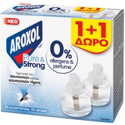 AROXOL | Εντομοαπωθητικό Υγρό Pure & Strong Ανταλλακτικό 25ml 1+1 Δώρο