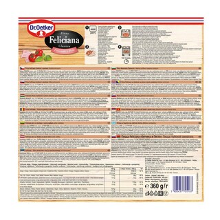 DR.OETKER | Πίτσα Feliciana Προσούτο Πέστο Κατεψυγμένη 360g