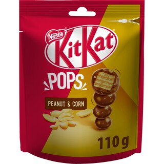 KITKAT | Γκοφρετάκια Pops Σοκολάτα Γάλακτος Φιστίκι Καλαμπόκι 110g
