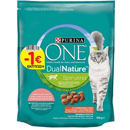 PURINA ONE | Γατοτροφή Spirulina Dual Nature 750gr Έκπτωση 1E