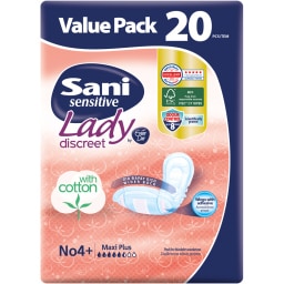 SANI | Σερβιέτες Ακράτειας Με Βαμβάκι Lady Maxi Plus Νο4+ 20 Τεμ.