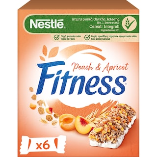 NESTLE | FITNESS | Μπάρες Δημητριακών Ροδάκινο Βερίκοκο 6 X 23.5gr