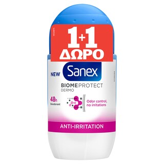 SANEX | Αποσμητικό Roll On Dermo Biome Anti Irritation 50ml 1+1 Δώρο