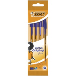 BIC | Στυλό Cristal Original Fine 0.8mm Μπλε 4 Τεμάχια