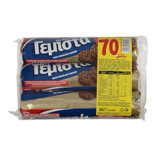 ΠΑΠΑΔΟΠΟΥΛΟΥ | ΜΠΙΣΚΟΤΑ ΓΕΜΙΣΤΑ ΣΟΚΟΛΑΤΑ 200 GR 0,70 ΕΥΡΩ ΦΘΗΝΟΤΕΡΑ