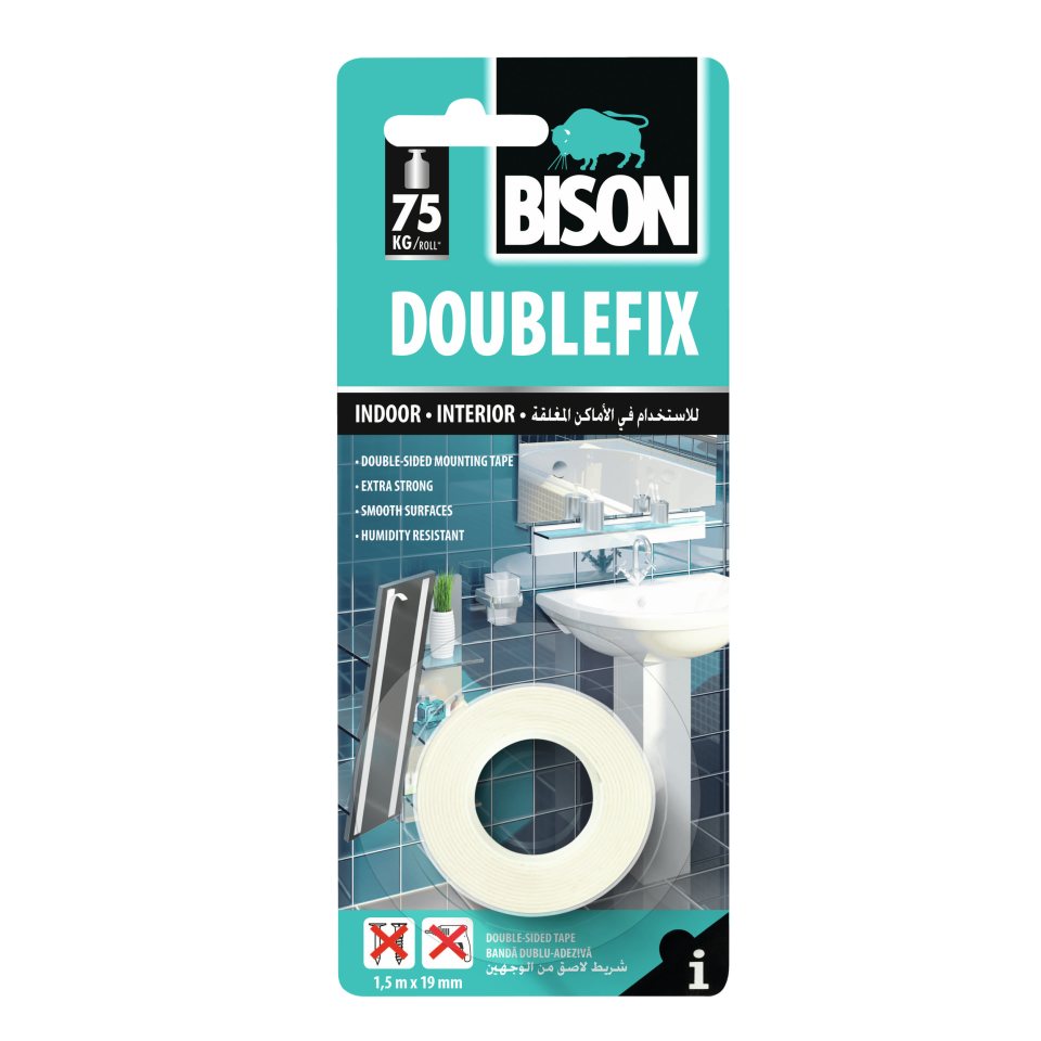 BISON Ταινία Διπλής Όψης Double Fix 1.5mx19mm 1 Τεμάχιο