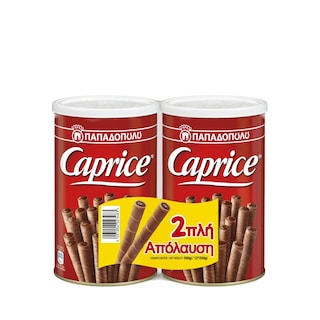 CAPRICE | Πουράκια Γκοφρέτα Κρέμα Φουντουκιού & Κακάο 2x250g