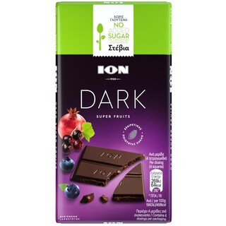 ΙΟΝ | Σοκολάτα Dark Super Fruits με Stevia 55g