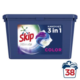 SKIP | Kάψουλες Πλυντηρίου Ρούχων Ultimate Color Trio 38 Μεζούρες