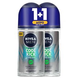 NIVEA | Αποσμητικό Roll On Men Cool Kick Fresh 50ml 1+1 Δώρο
