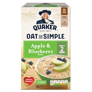 QUAKER | Νιφάδες Βρώμης Ολικής Άλεσης Μήλο & Μύρτιλα 360g