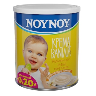 ΝΟΥΝΟΥ | Βρεφική Κρέμα Βανίλια Ρυζάλευρο 350g Έκπτωση 0.20Ε