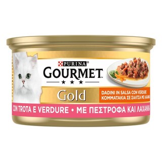GOURMET | Γατοτροφή Πέστροφα και Λαχανικά σε Σάλτσα 85g