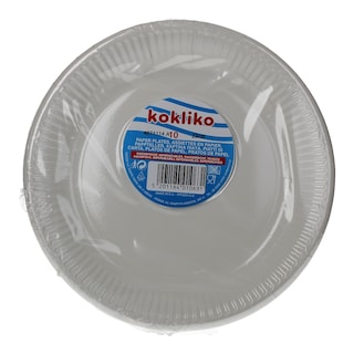 - | Πιάτα Χάρτινα Μεγάλα 23cm Λευκά 10 Τεμάχια