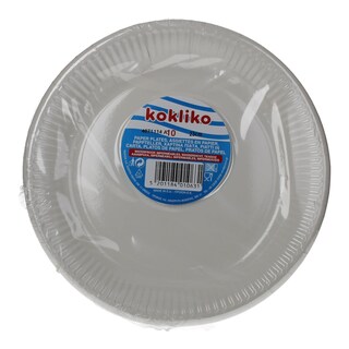 - | Πιάτα Χάρτινα Μεγάλα 23cm Λευκά 10 Τεμάχια