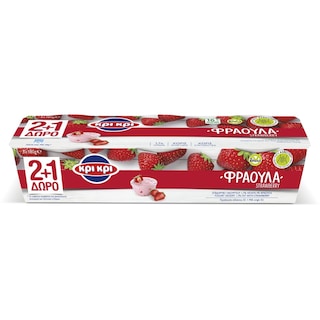 ΚΡΙ ΚΡΙ | Επιδόρπιο Γιαουρτιού Φράουλα 3x180g 2+1 Δώρο