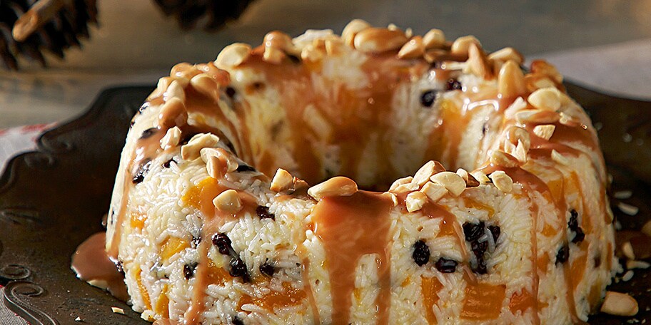 Αφράτο πιλάφι με ψητή κολοκύθα και αμύγδαλα