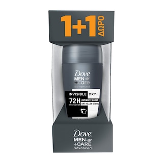 DOVE | Αποσμητικό Roll On Men Advanced Care Invisible Dry 50ml 1+1 Δώρο