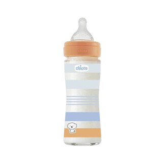 CHICCO | Μπιμπερό Γυάλινο Well Being Anti-Colic 0m+ Γαλάζιο 240ml