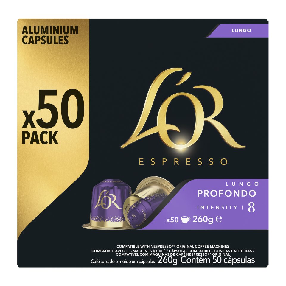 LOR Κάψουλες Καφέ Espresso Lungo Profondo 50x5.2g