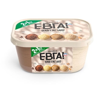 ΕΒΓΑ | Παγωτό Σοκολάτα Μπισκότο Γκοφρέτα Φουντούκι 1.48kg Δώρο 50%