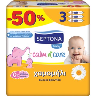 SEPTONA | SEPTONA WIPES CHAM ΜΕ ΧΑΜΟΜΗΛΙ 3 Χ 64 ΤΕΜ