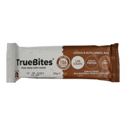TRUE BITES | Μπάρα Δημητριακών Σοκολάτα Φουντούκι 30gr