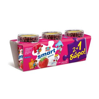 SMART | Παιδικό Γιαούρτι Φράουλα 2+1 Δώρο 3X145 gr 3X145ΓΡ (2+1 ΔΩΡΟ)