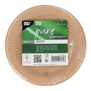 PAPSTAR | PAPER PLATES PURE 15CM  20PCS