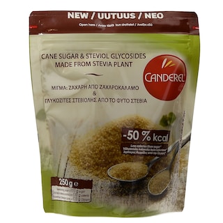 CANDEREL | ΥΠΟΚΑΤΑΣΤΑΤΟ ΖΑΧΑΡΗΣ ΚΑΣΤΑΝΟ ΜΕ ΣΤΕΒΙΑ 250 GR