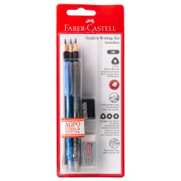 FABER | Σετ Γραφής 3 Μολύβια + 2 Στυλό + Γόμα + Ξύστρα 7 Τεμάχια