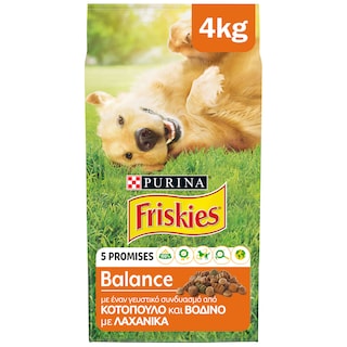 FRISKIES | BALANCE ΞΗΡΗ ΤΡΟΦΗ ΓΙΑ ΕΝΗΛΙΚΟΥΣ ΣΚΥΛΟΥΣ ΚΟΤΟΠΟΥΛΟ ΚΑΙ ΠΡΟΣΘΕΤΑ ΛΑΧΑΝΙΚΑ 4 ΚGR