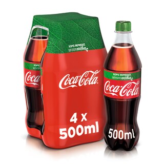 COCA COLA | Αναψυκτικό Cola Στέβια Φιάλη 4x500ml
