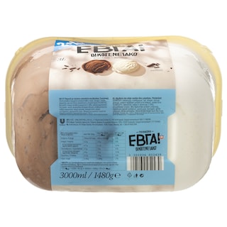 ΕΒΓΑ | Παγωτό Σοκολάτα Βανίλια 1.48kg Δώρο 50%