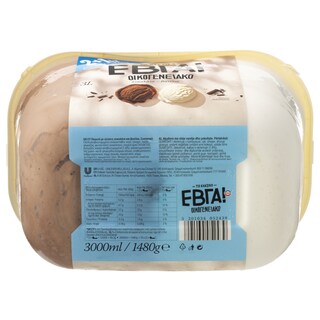 ΕΒΓΑ | Παγωτό Σοκολάτα Βανίλια 1.48kg Δώρο 50%