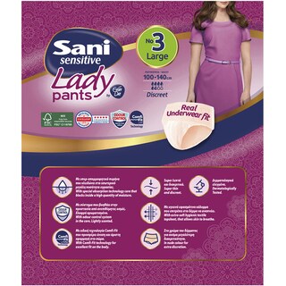 SANI | Εσώρουχα Ακράτειας Lady Discreet Pants Large No3 12 Τεμ.