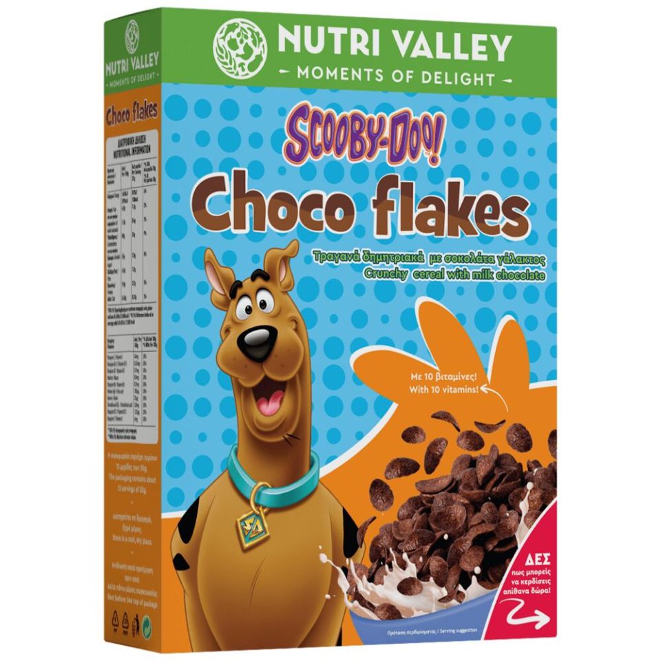 NUTRI VALLEY Δημητριακά Scooby Doo Choco Flakes 375g