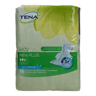 TENA | LADY | ΣΕΡΒΙΕΤΕΣ ΕΛΑΦΡΑΣ ΑΚΡΑΤΕΙΑΣ MINI PLUS WINGS 16 ΤΕΜ
