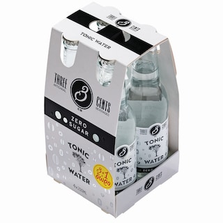 THREE CENTS | Αναψυκτικό Tonic Water Zero 4x200ml 3+1 Δώρο