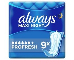 ALWAYS | Σερβιέτες Profresh Maxi Night 9 Τεμάχια