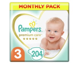 PAMPERS | Πάνες Μωρού Premium Care Νο3 Αποκλειστικά Online 204 Τεμάχια