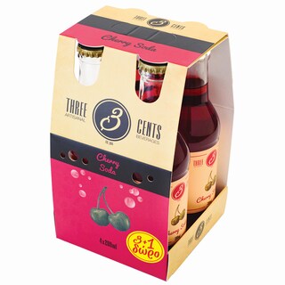 THREE CENTS | Αναψυκτικό Cherry Soda 4x200ml 3+1 Δώρο
