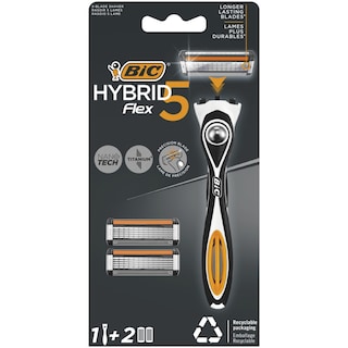 BIC | Σετ Ξυρίσματος Hybrid 5 Flex Λαβή + 2 Ανταλλακτικά 1 Τεμάχιο