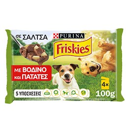 FRISKIES | Σκυλοτροφή Βοδινό & Πατάτες σε Σάλτσα 4x100g