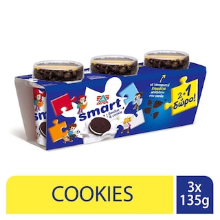 SMART | Παιδικό Γιαούρτι Βανίλια Μπισκότο 3x145g 2+1 Δώρο