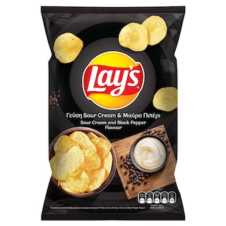 LAYS | Τσιπς Sour Cream & Μαύρο Πιπέρι 130g