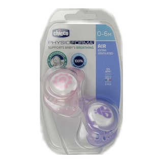 CHICCO | Πιπίλα Physio Air 0-6 Μηνών Ροζ 2 Τεμάχια