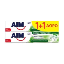 AIM | Οδοντόκρεμα Family Protection Herbal 75ml 1+1 Δώρο