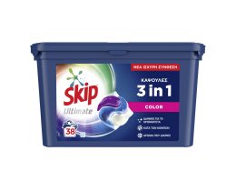 SKIP | Kάψουλες Πλυντηρίου Ρούχων Ultimate Color Trio 38 Μεζούρες