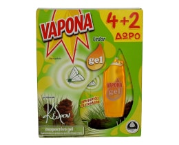 VAPONA | ΣΚΟΡΟΑΠΩΘΗΤΙΚΕΣ ΠΛΑΚΕΤΕΣ NATURAL ΚΕΔΡΟΣ 6ΤΕΜ